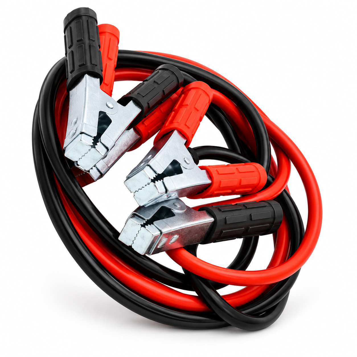 Cables puente batería rojo y negro con pinzas metálicas para auto y camioneta